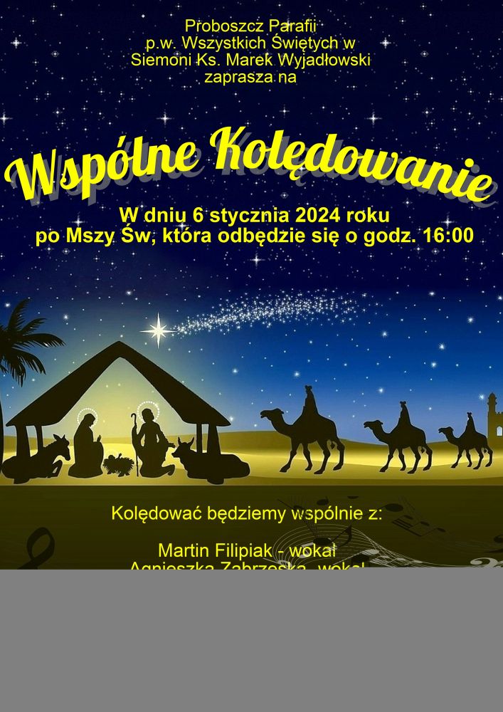 Koncert kolęd w kościele w Siemoni